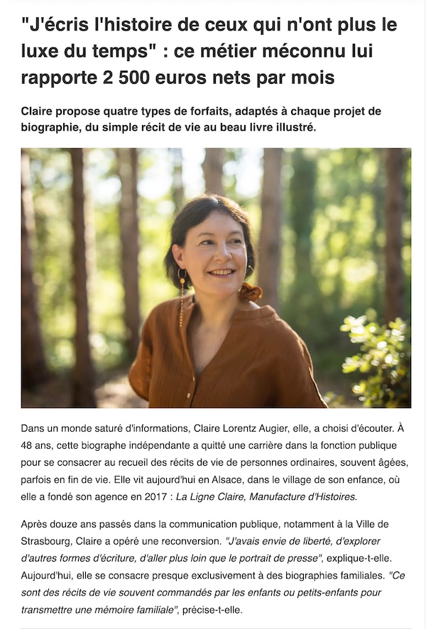 Interview de la biographe Claire Lorentz-Augier dans le Figaro Emploi le 20 juin 2025